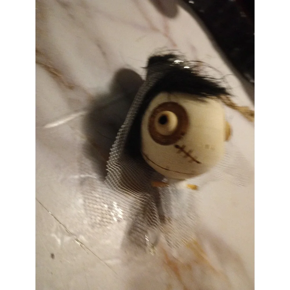 Pier 1 crazyhead skeleton Frankenstein bride ornament Halloween Collectible Rare